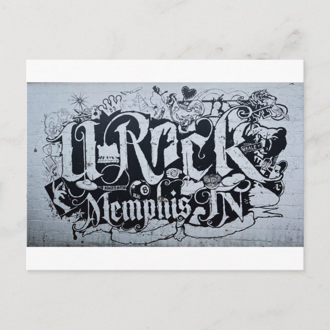 Ich liebe Memphis-Mural Postkarte (Vorderseite)