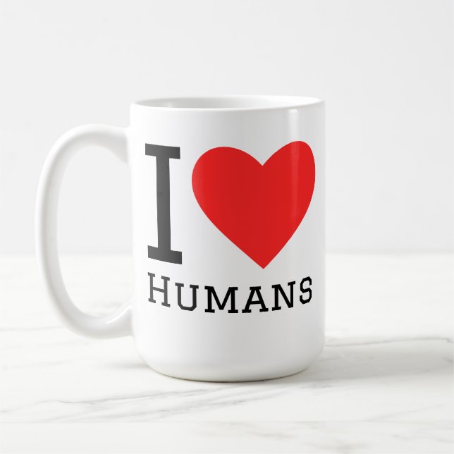 Ich liebe Menschen Kaffeetasse (Links)