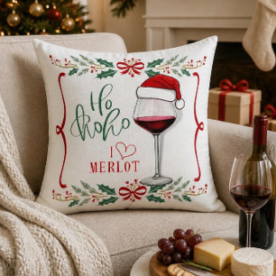 Ich liebe Merlot Weihnachtskissen Kissen
