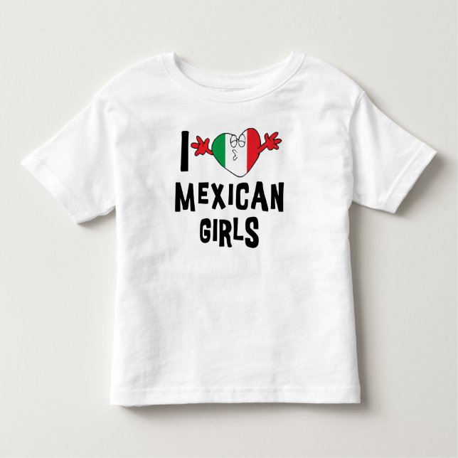 Ich Liebe Mexikanische Mädchen Kinder Kleinkind T-shirt (Vorderseite)