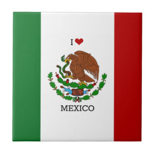 ich liebe Mexiko - Mexikanische Flagge, Fliese