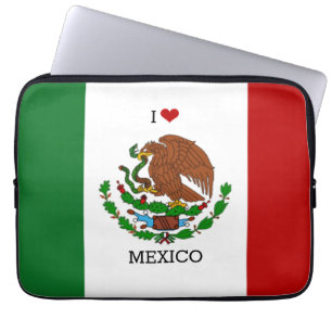 ich liebe Mexiko - Mexikanische Flagge, Laptopschutzhülle