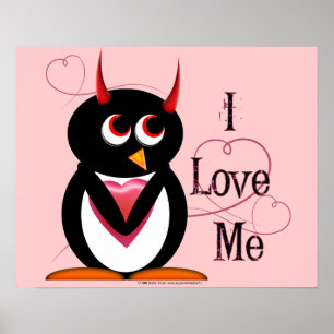 Ich Liebe mich! Evil Penguin Poster