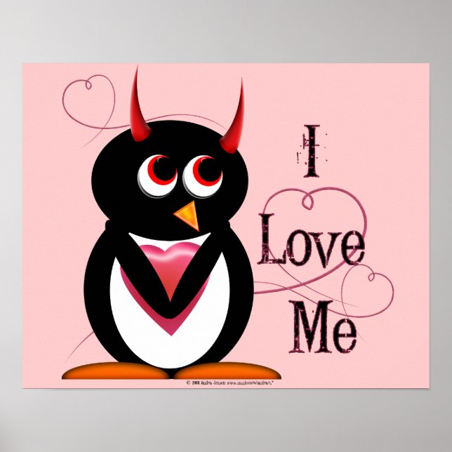 Ich Liebe mich! Evil Penguin Poster (Vorne)