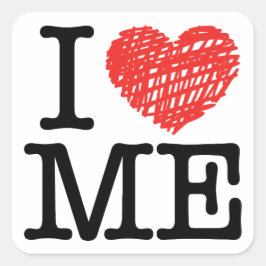 Ich Liebe mich Quadratischer Aufkleber