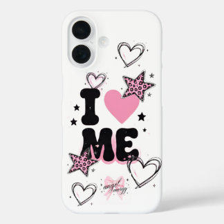 Ich liebe mich Rosa Herzen & Sterne Hübsche Handyh iPhone 16 Hülle