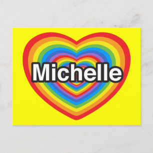 Ich liebe Michelle. Ich liebe dich Michelle. Herz Postkarte