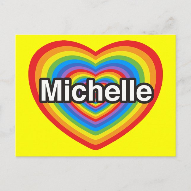 Ich Liebe Michelle. Ich Liebe dir Michelle. Herz Postkarte (Vorderseite)