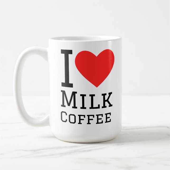 Ich liebe Milchkaffee Kaffeetasse (Links)
