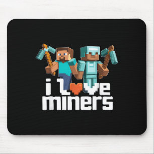 Ich liebe Miner Lustiger Mining-Gamer Xel Ckaxe Mousepad