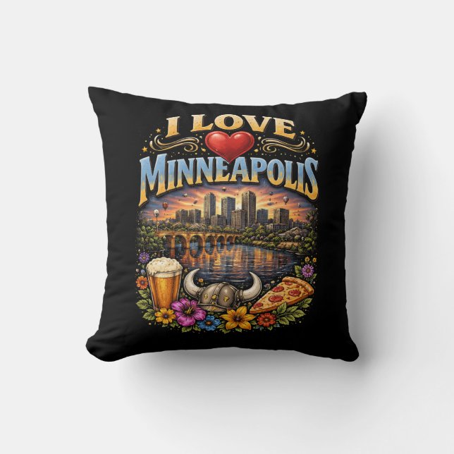 Ich liebe Minneapolis Kissen (Vorderseite)