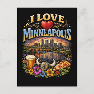 Ich liebe Minneapolis Postkarte