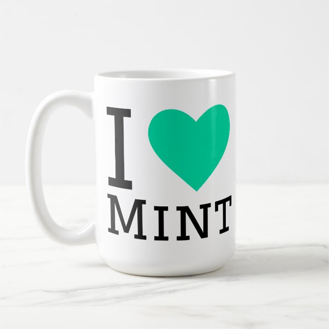 Ich liebe Minze Kaffeetasse (Links)