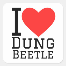 Ich Liebe Mistkäfer Quadratischer Aufkleber