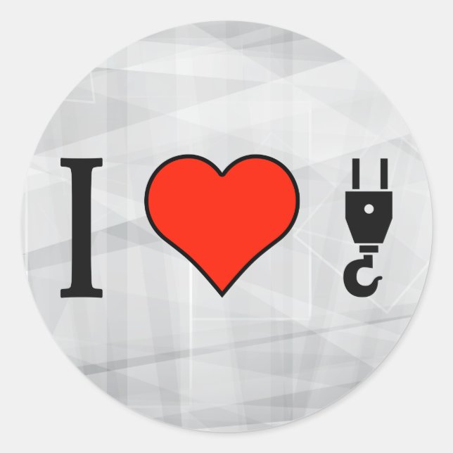 Ich Liebe mit einem Kranhaken Runder Aufkleber (Vorderseite)