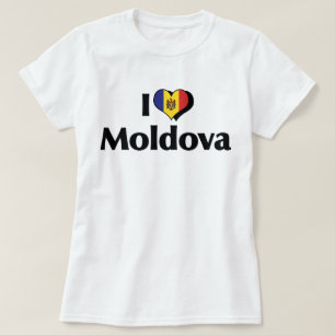 Ich liebe Moldawien-Flagge T-Shirt
