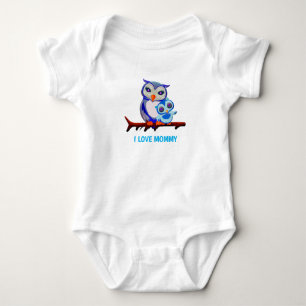 Ich Liebe Mommy! Eule Mommy und ihr Baby Strampler