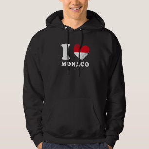 Ich liebe Monaco  Flagge in Herzform Monaco Hoodie
