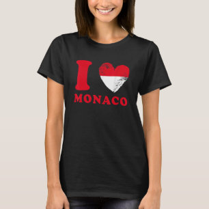Ich liebe Monaco   Flagge in Herzform Monaco T-Shirt