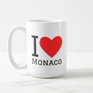 Ich liebe Monaco Quadrat-Aufkleber Kaffeetasse
