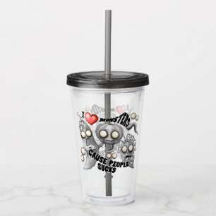 Ich Liebe Monster, weil Leute Ist zum Kotzen sind Acryltrinkbecher
