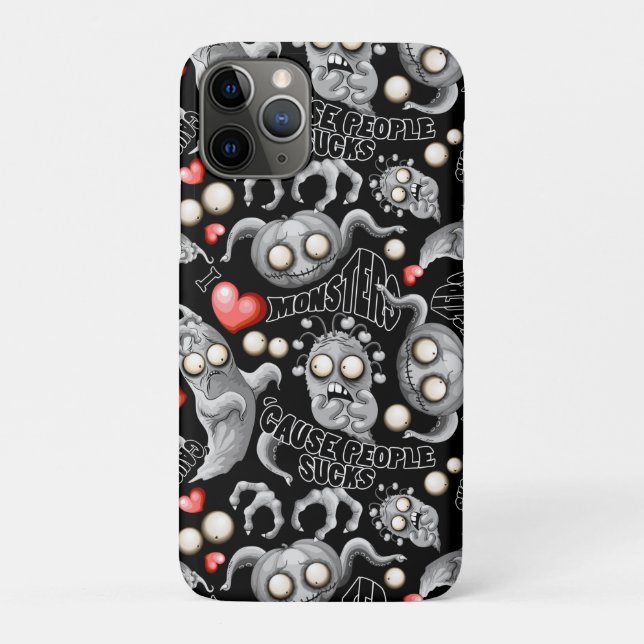 Ich Liebe Monster, weil Leute Ist zum Kotzen sind Case-Mate iPhone Hülle (Rückseite)