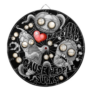 Ich Liebe Monster, weil Leute Ist zum Kotzen sind Dartscheibe