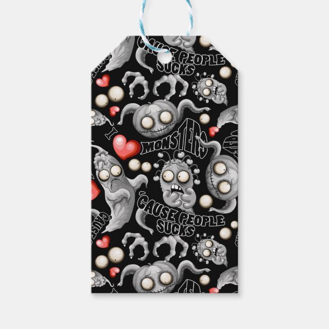 Ich Liebe Monster, weil Leute Ist zum Kotzen sind Geschenkanhänger (Vorderseite)