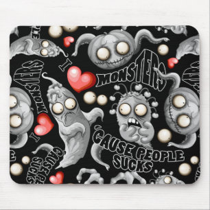 Ich Liebe Monster, weil Leute Ist zum Kotzen sind Mousepad