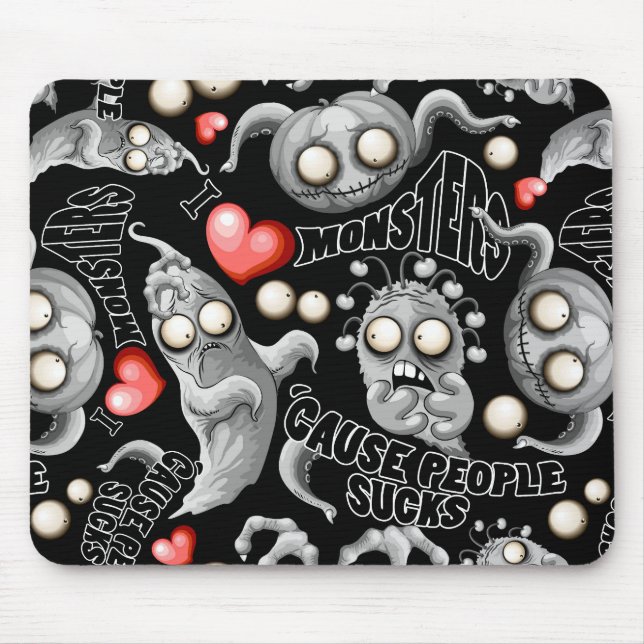 Ich Liebe Monster, weil Leute Ist zum Kotzen sind Mousepad (Vorne)
