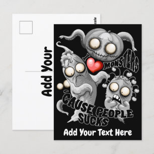 Ich Liebe Monster, weil Leute Ist zum Kotzen sind Postkarte
