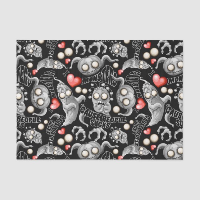 Ich Liebe Monster, weil Leute Ist zum Kotzen sind Seidenpapier (Vorderseite)