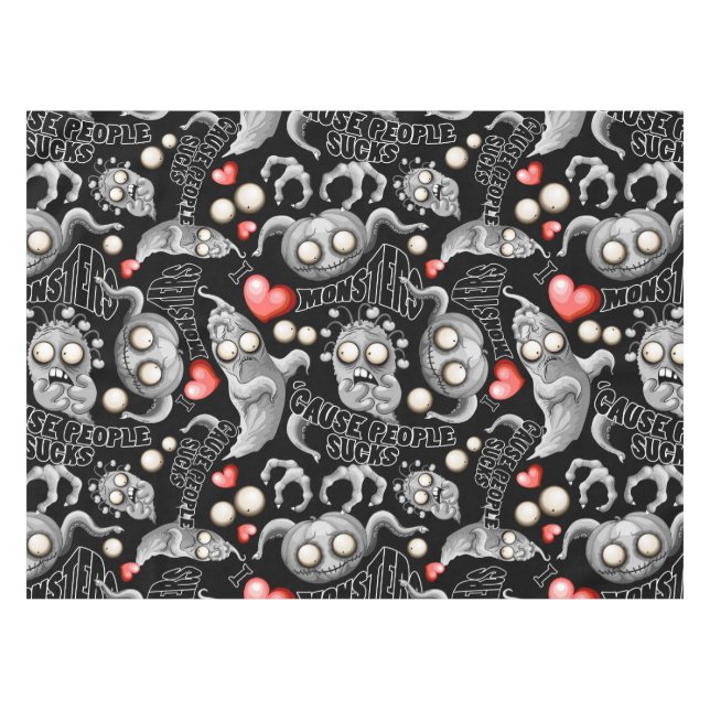 Ich Liebe Monster, weil Leute Ist zum Kotzen sind Tischdecke (Vorderseite (Horizontal))