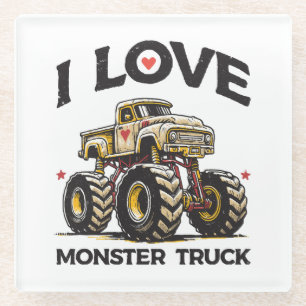 Ich liebe Monstertruck Glasuntersetzer