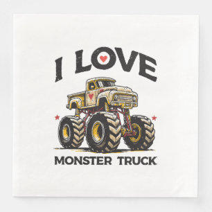 Ich liebe Monstertruck Serviette