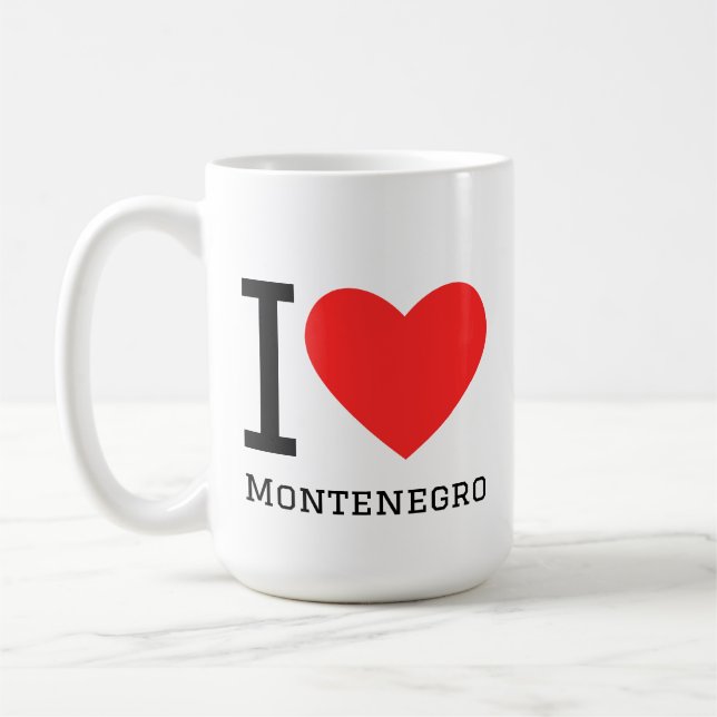 Ich liebe Montenegro Aufkleber Kaffeetasse (Links)