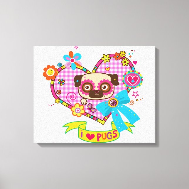 Ich Liebe Möpsen! Canvas Print Leinwanddruck (Vorderseite)