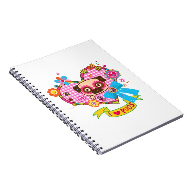 Ich Liebe Möpsen! Foto Notizblock (Rechte Seite)