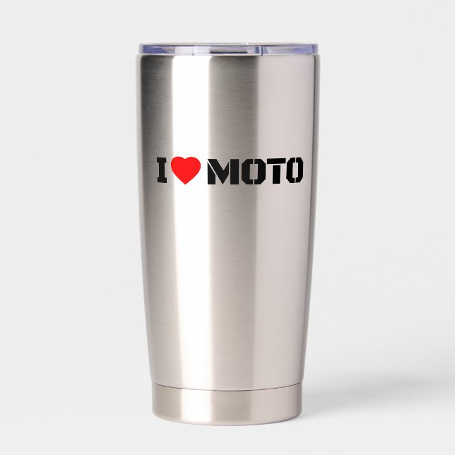 Ich liebe Moto Isolierbecher Thermobecher (Vorderseite)