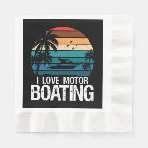 Ich liebe Motorbootfahren Serviette