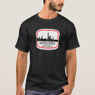 Ich Liebe München T-Shirt Cool Munich Skyline Grap