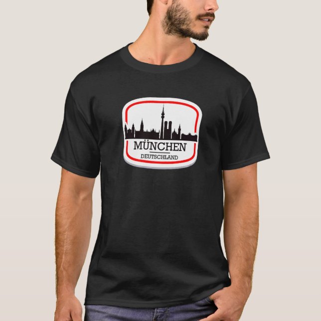Ich Liebe München T-Shirt Cool Munich Skyline Grap (Vorderseite)