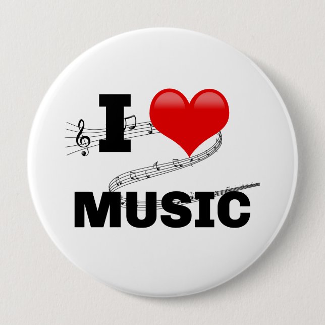 Ich liebe Musik, beliebt Design Button (Vorderseite)
