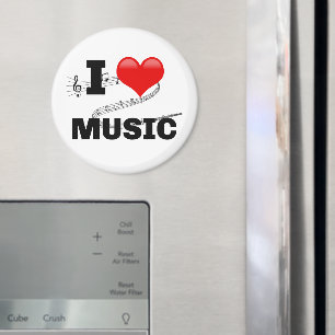 Ich liebe Musik, beliebt gestaltet Magnet