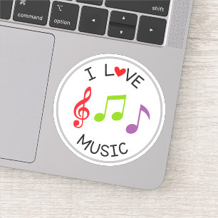 Ich liebe Musikschule Die Cut Sticker Aufkleber