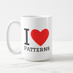 Ich liebe Muster Kaffeetasse