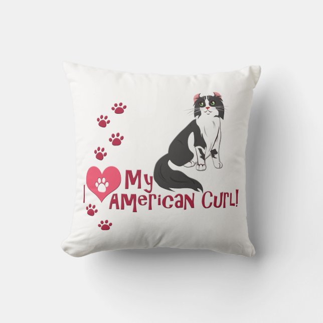 Ich Liebe My American Curl! Kissen (Vorderseite)