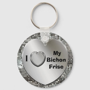 Ich Liebe My Bichon Frise Keychain Schlüsselanhänger