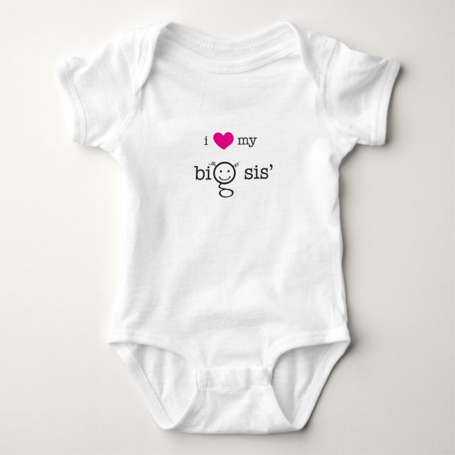 Ich Liebe My Big Sis' Baby Strampler (Vorderseite)