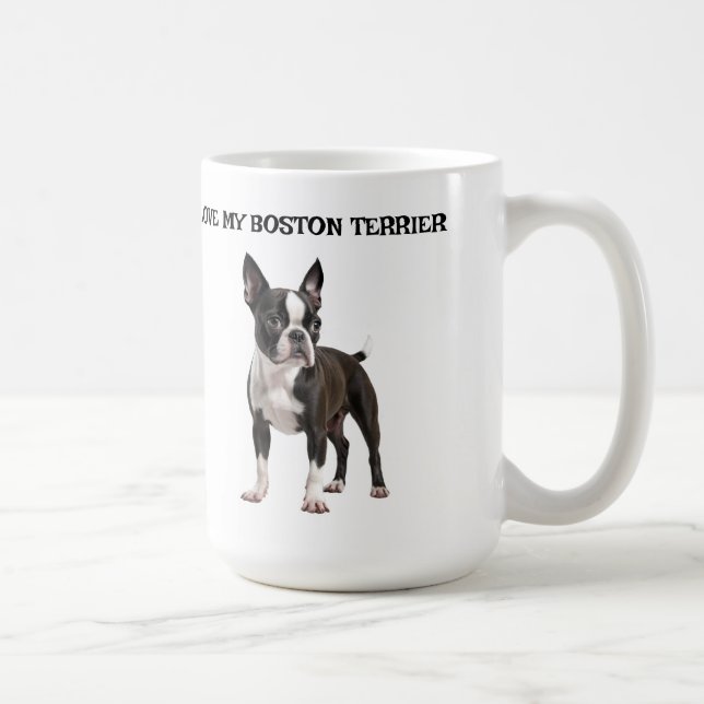 Ich Liebe My Boston Terrier Kaffeetasse (Rechts)